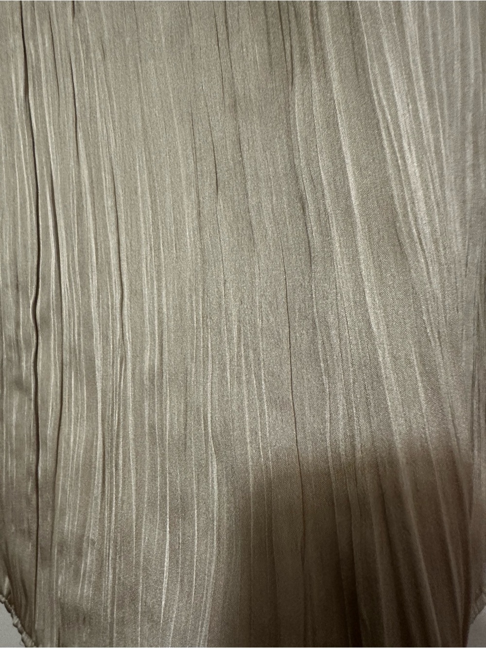 LOFT Outlet Taupe Pleated Satin Sleeveless Shell Top - Picture 6 of 7